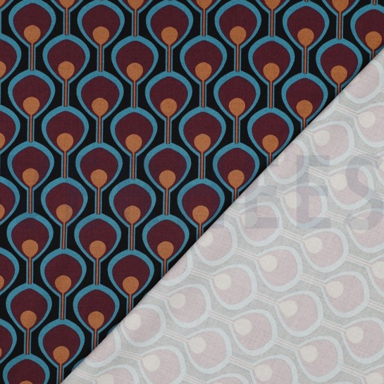 VISCOSE ROSELLA STRETCH ABSTRAIT NOIR #7