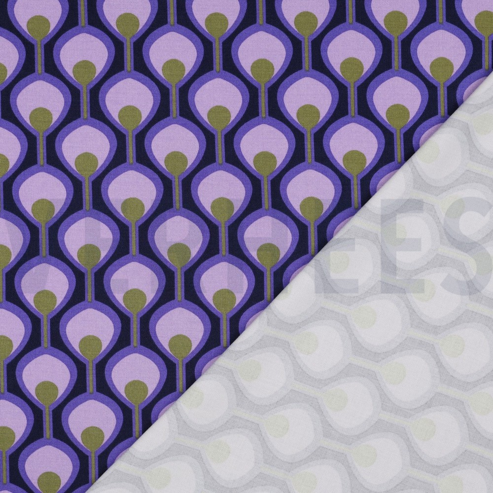 VISCOSE ROSELLA STRETCH ABSTRACT DARK PURPLE #7