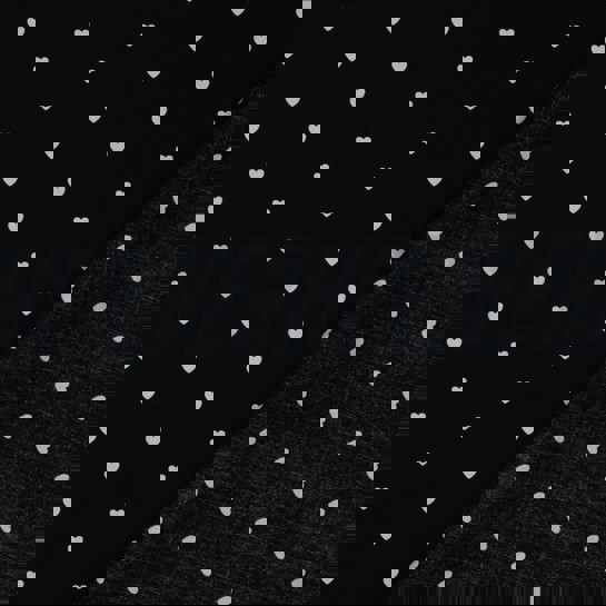 FINE POPLIN HEARTS BLACK/WHITE #7