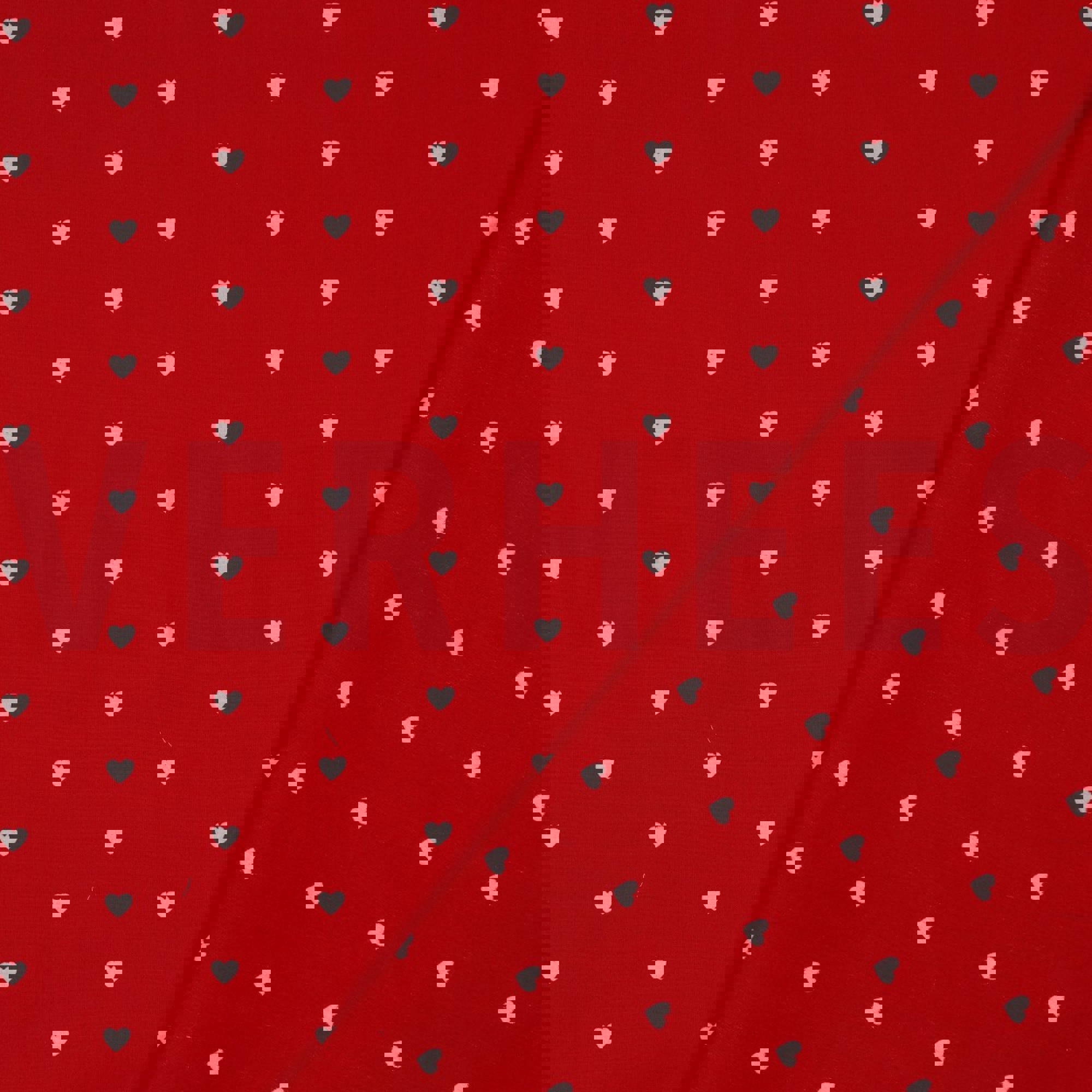 FINE POPLIN HEARTS DARK RED/WHITE (high resolution) #4