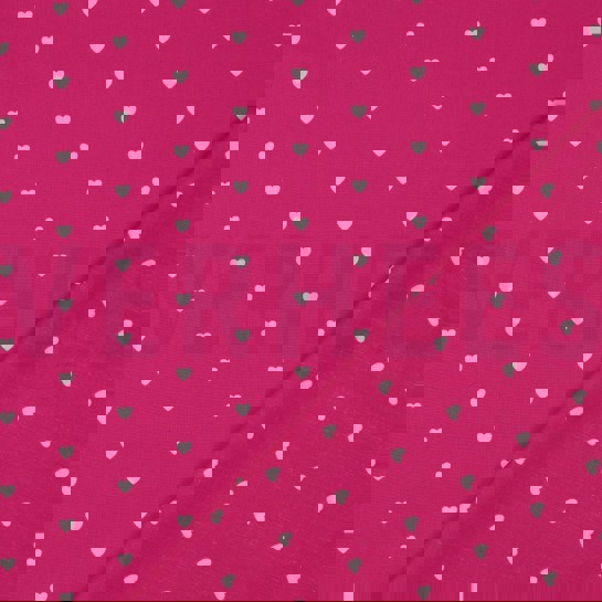 FINE POPLIN HEARTS FUCHSIA/WHITE #7