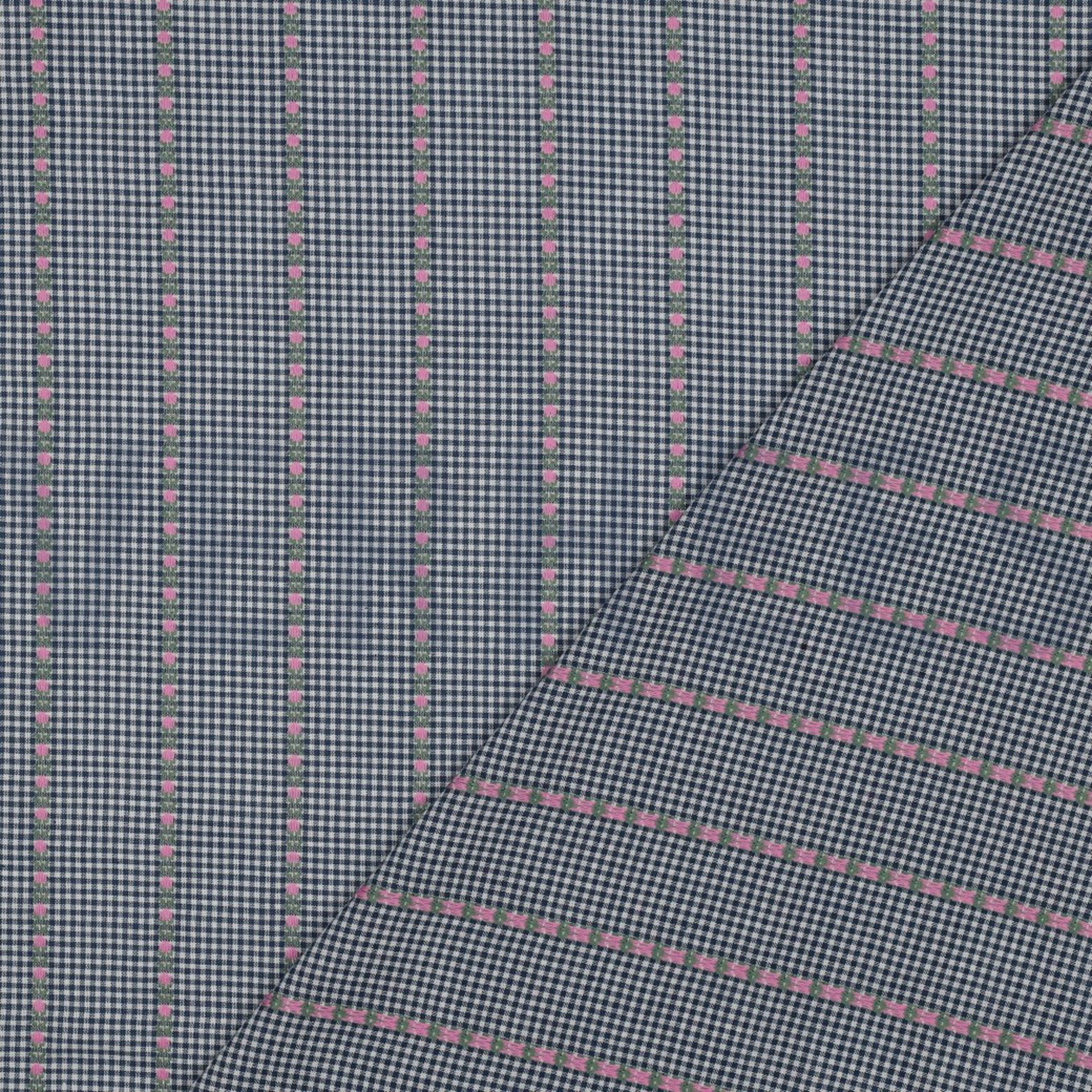 COTTON JACQUARD FLOWERS BLUE/WHITE (high resolution) #4