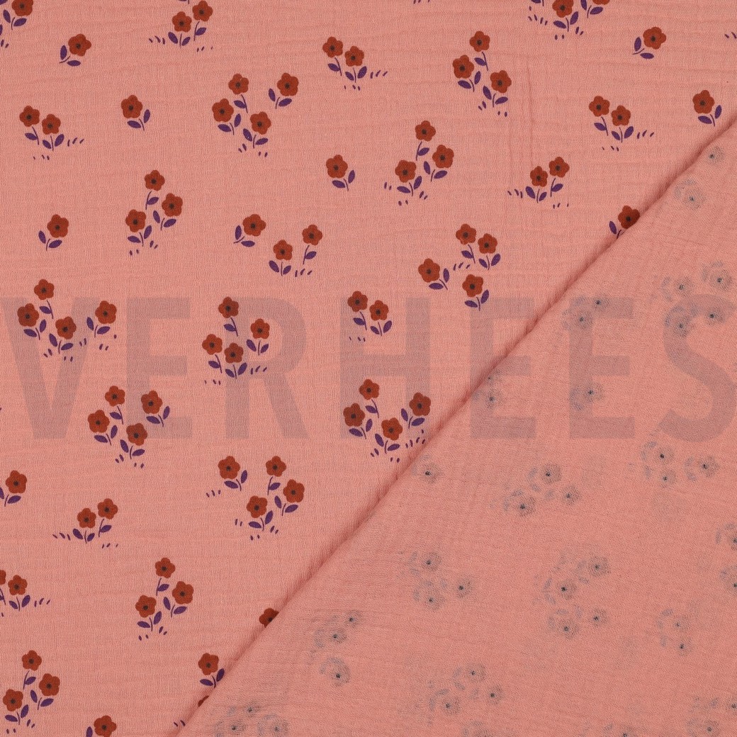 DOUBLE GAUZE FLOWERS PEACH #7