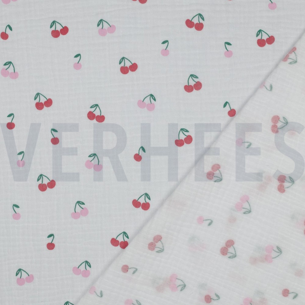 DOUBLE GAUZE FRUITS WHITE #7