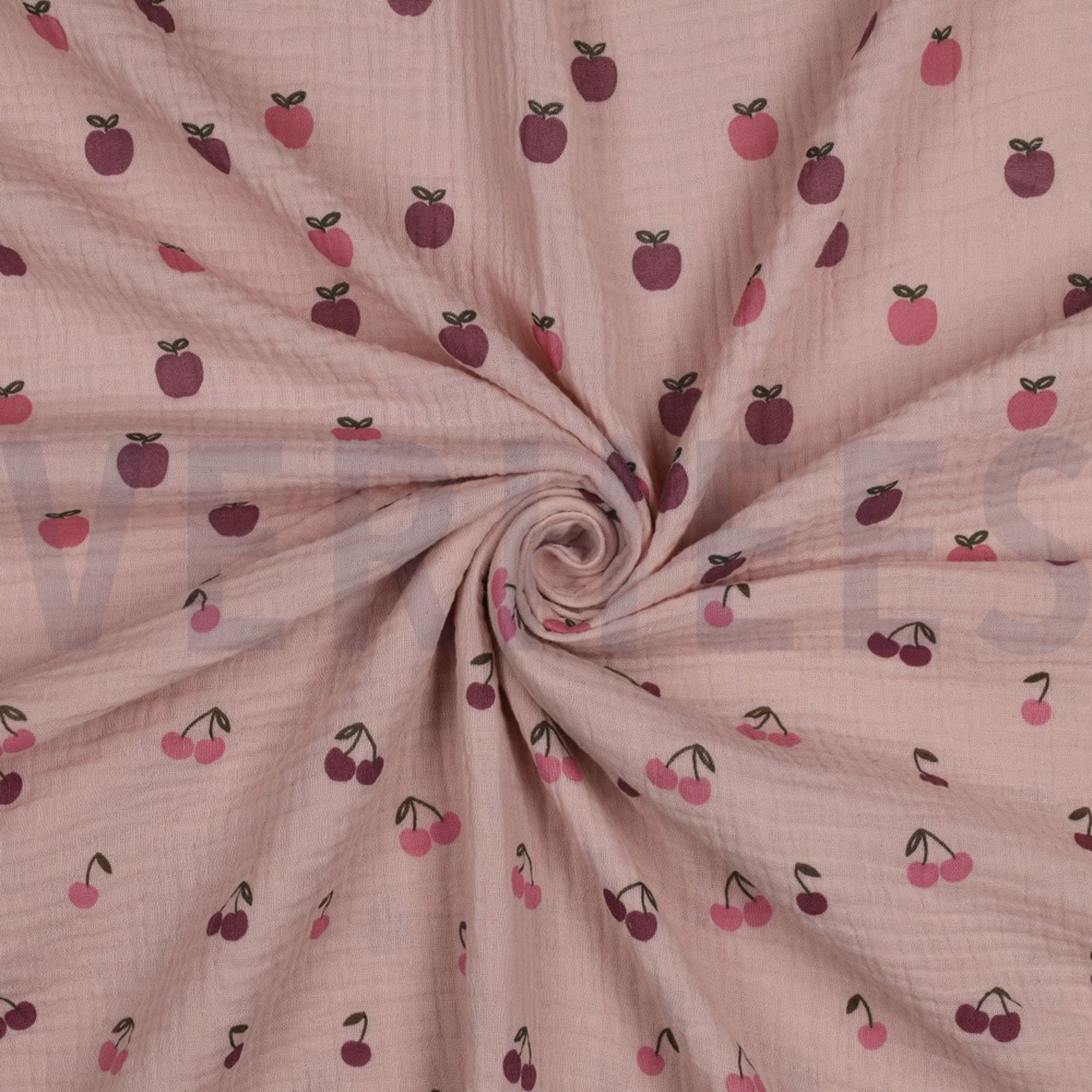 DOUBLE GAZE DE COTON FRUITS ROSE TENDRE (high resolution) #4