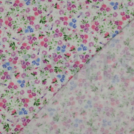 DOUBLE GAUZE DIGITAL FLOWERS OFFWHITE #7