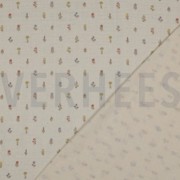 DOUBLE GAZE DE COTON GOTS DIGITAL  FLEURS NATUREL (thumbnail) #4