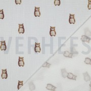 DOUBLE GAUZE GOTS DIGITAL ANIMALS WHITE (thumbnail) #4