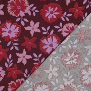 LINNEN VISCOSE BLOEMEN BORDEAUXROOD (thumbnail) #4