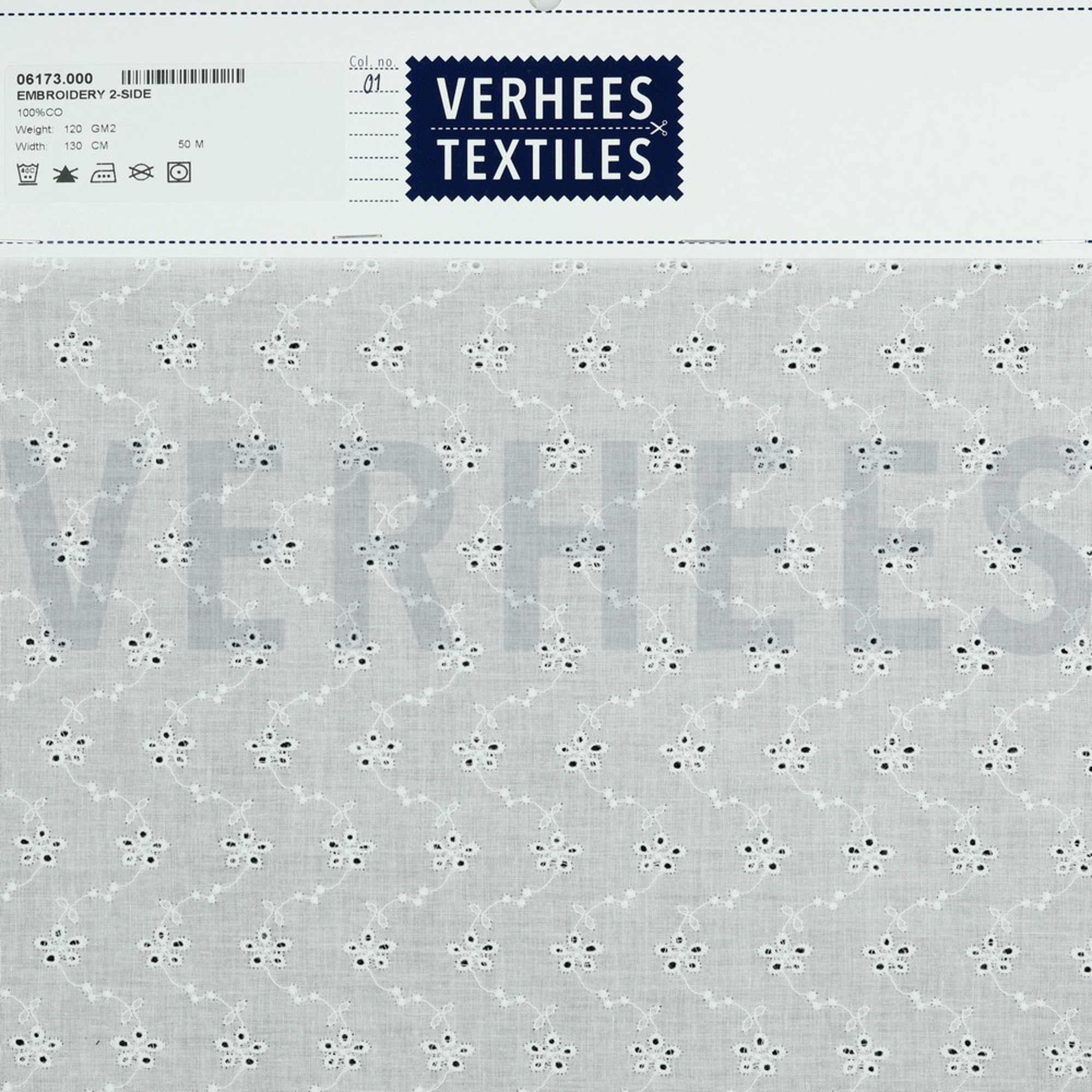 KATOEN EMBROIDERY TWEE-ZIJDIGE GOLFRAND WIT (high resolution) #4