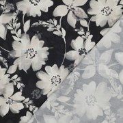 COTTON VISCOSE DIGITAL FLOWERS BLACK (thumbnail) #4