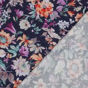 COTON VISCOSE DIGITAL FLEURS BLEU MARINE (thumbnail) #4