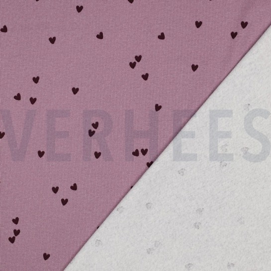 JERSEY CÔTELÉ COEURS MAUVE #7