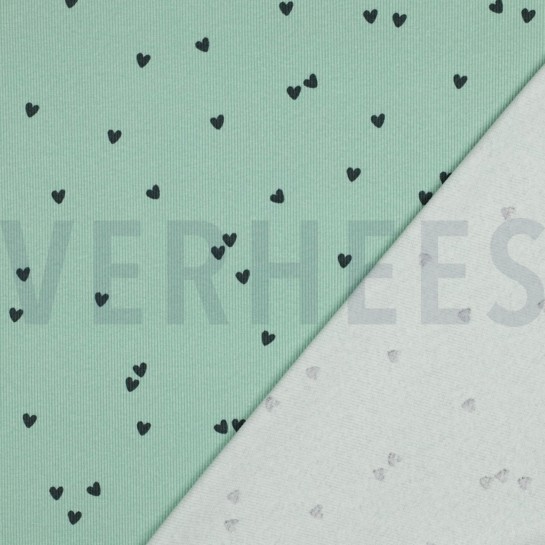 JERSEY CÔTELÉ COEURS SAUGE #7