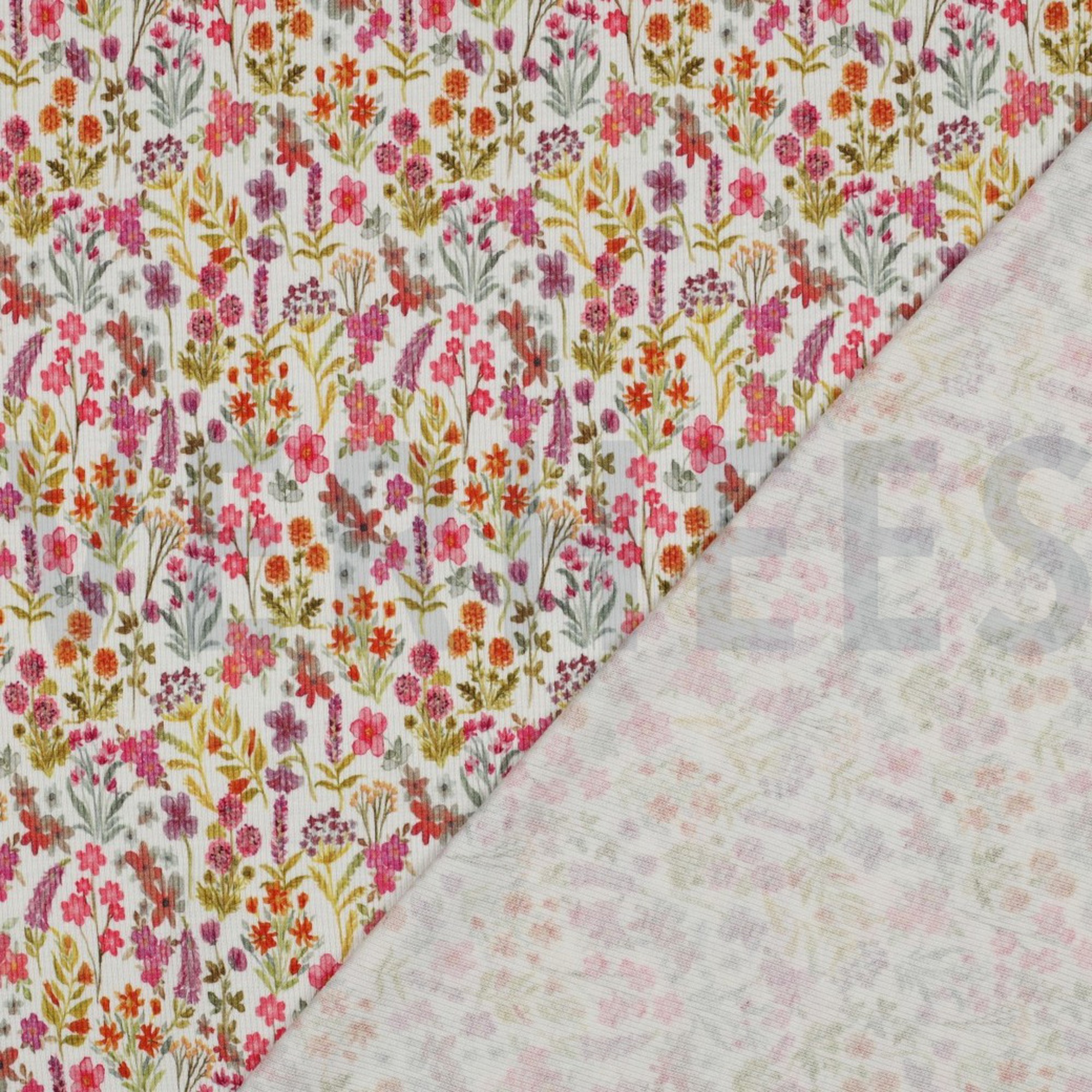 JERSEY CÔTELÉ DIGITAL FLEURS ROSE (high resolution) #4