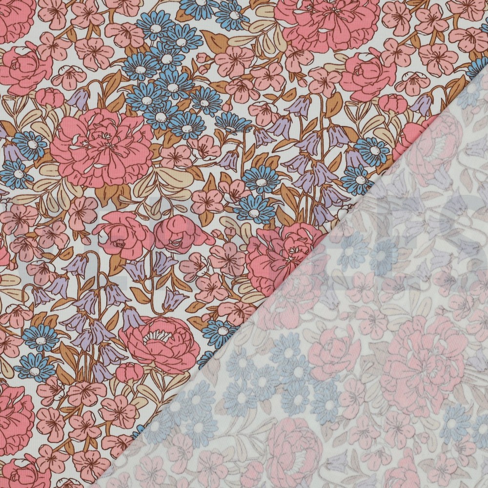 JERSEY BLUMEN GEBROCHEN WEISS #7