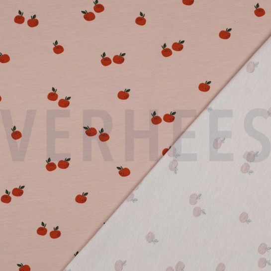 JERSEY GOTS FRUITS MAUVE CLAIR #7