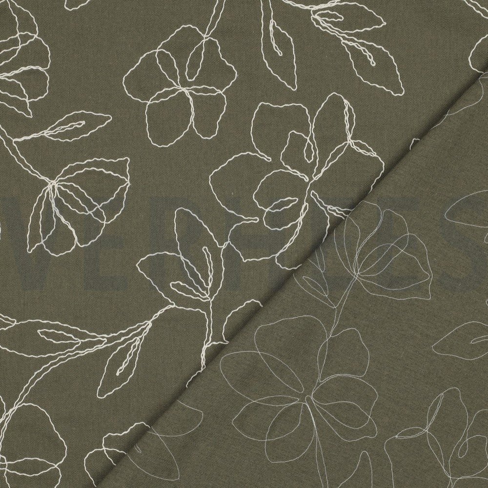 LIN VISCOSE BRODERIE FLEURS CORNICHON #7