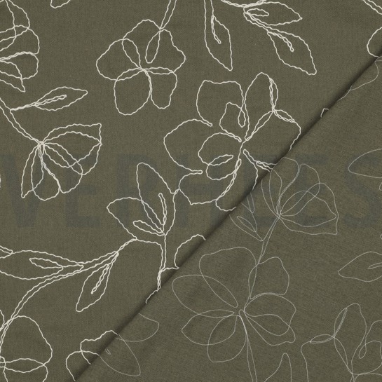 LIN VISCOSE BRODERIE FLEURS CORNICHON #7