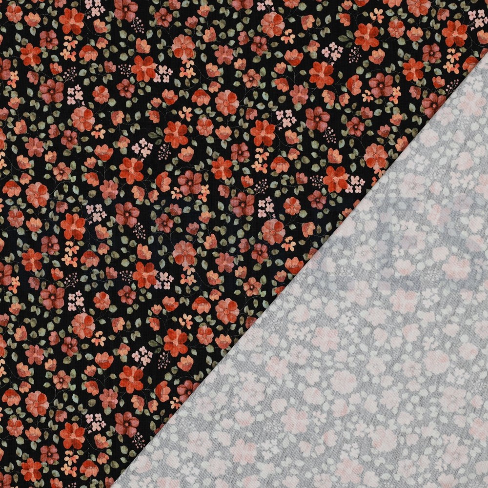 JERSEY GOTS DIGITAL FLEURS NOIR #7