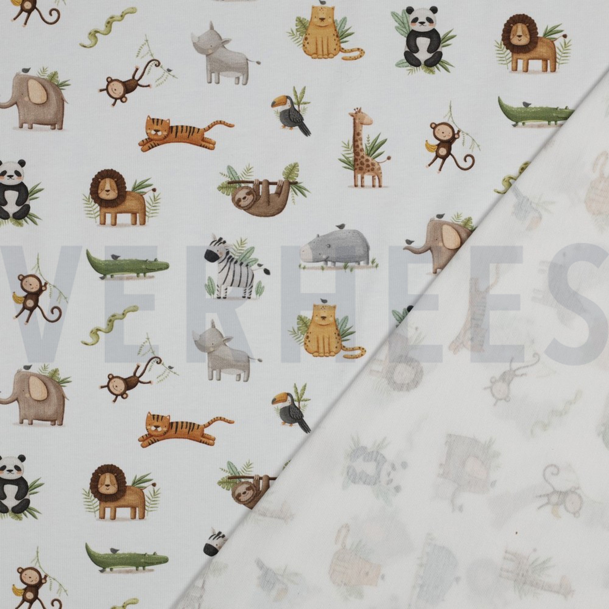 JERSEY GOTS DIGITAL ANIMALS WHITE (high resolution) #4