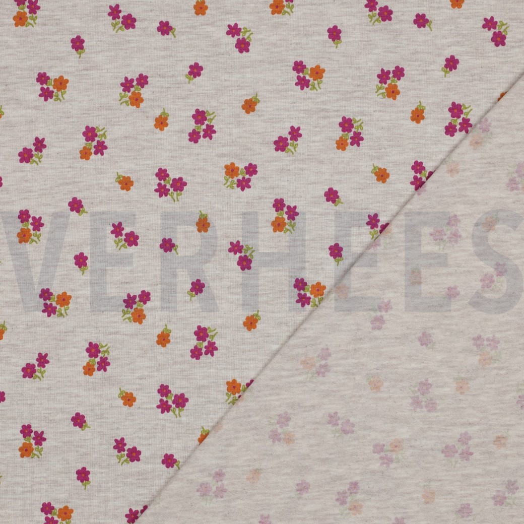 JERSEY MÉLANGE FLEURS SABLE CLAIR #7