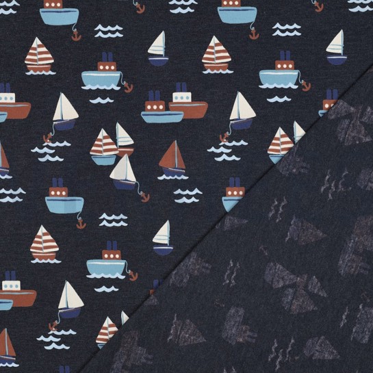 JERSEY MÉLANGE BATEAUX BLEU #7