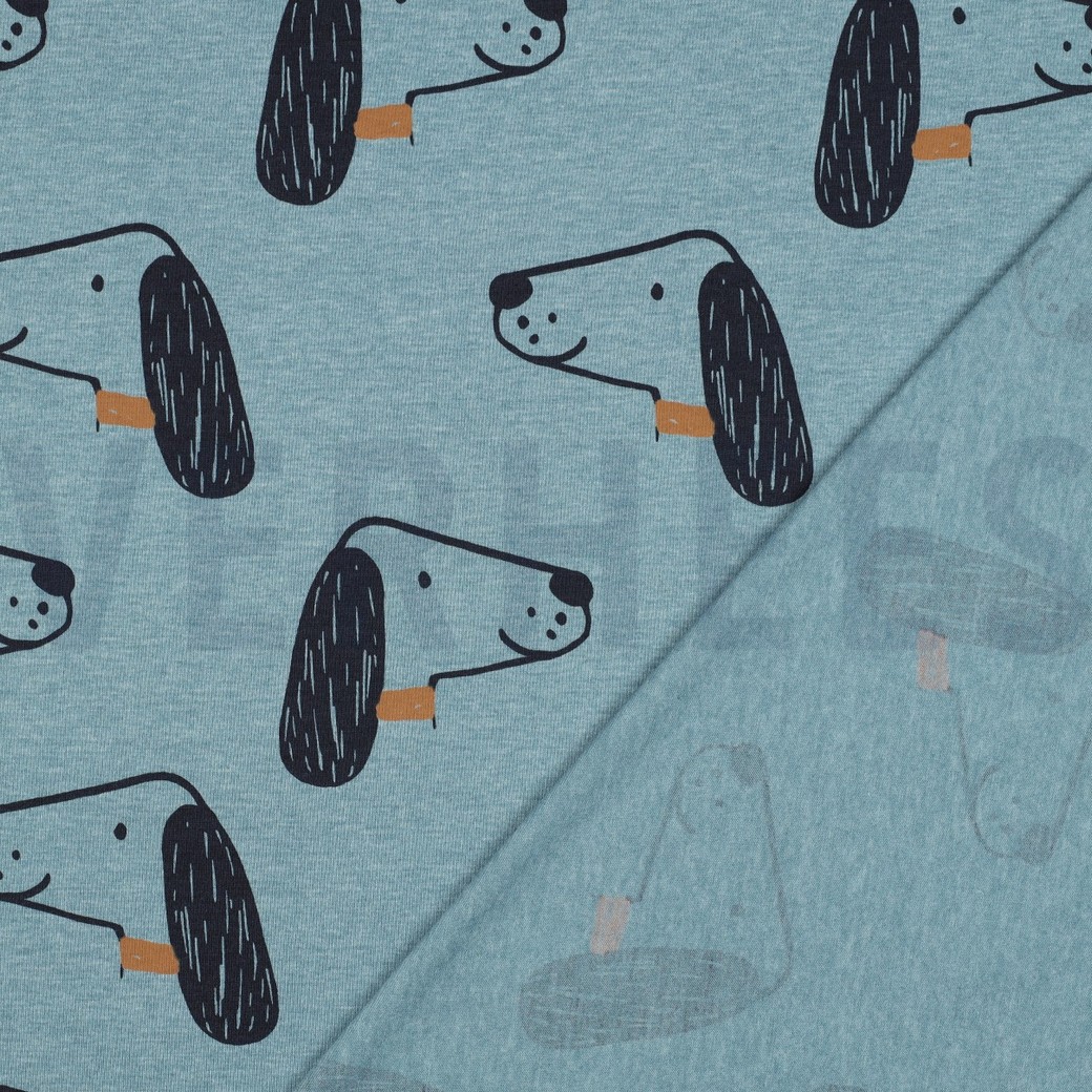 JERSEY MELANGE DOGS SMOKE BLUE #7