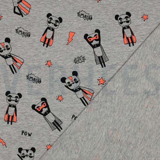 JERSEY MELANGE NEON SUPERHELDEN LICHTGRIJS #7