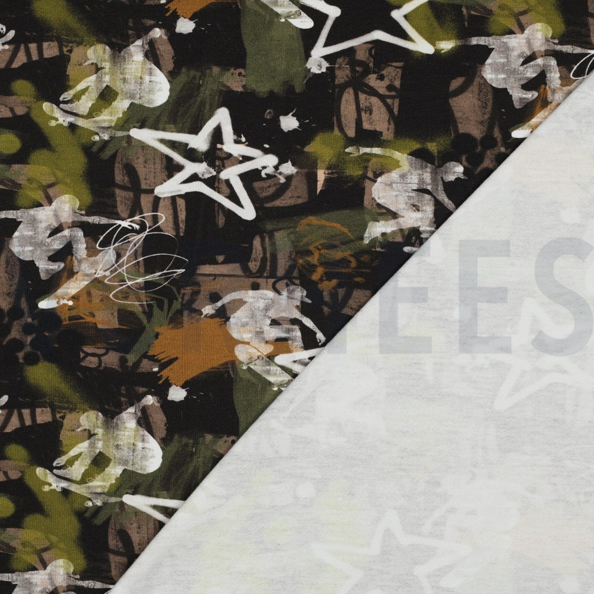 FRENCH TERRY DIGITAL GRAFFITI ARMEEGRÜN (high resolution) #4