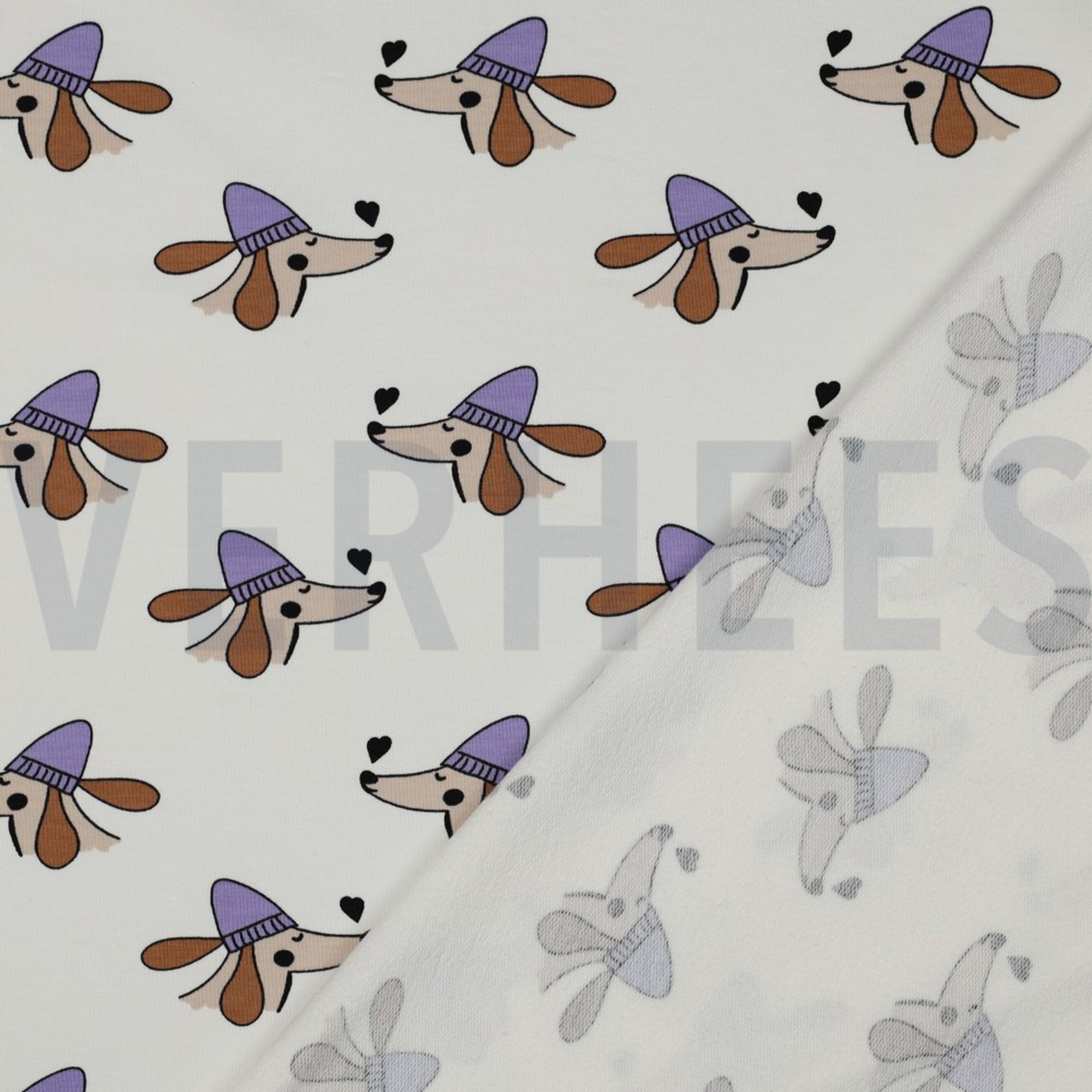 FRENCH TERRY DOGS AND HEARTS OFF WHITE (high resolution) #4