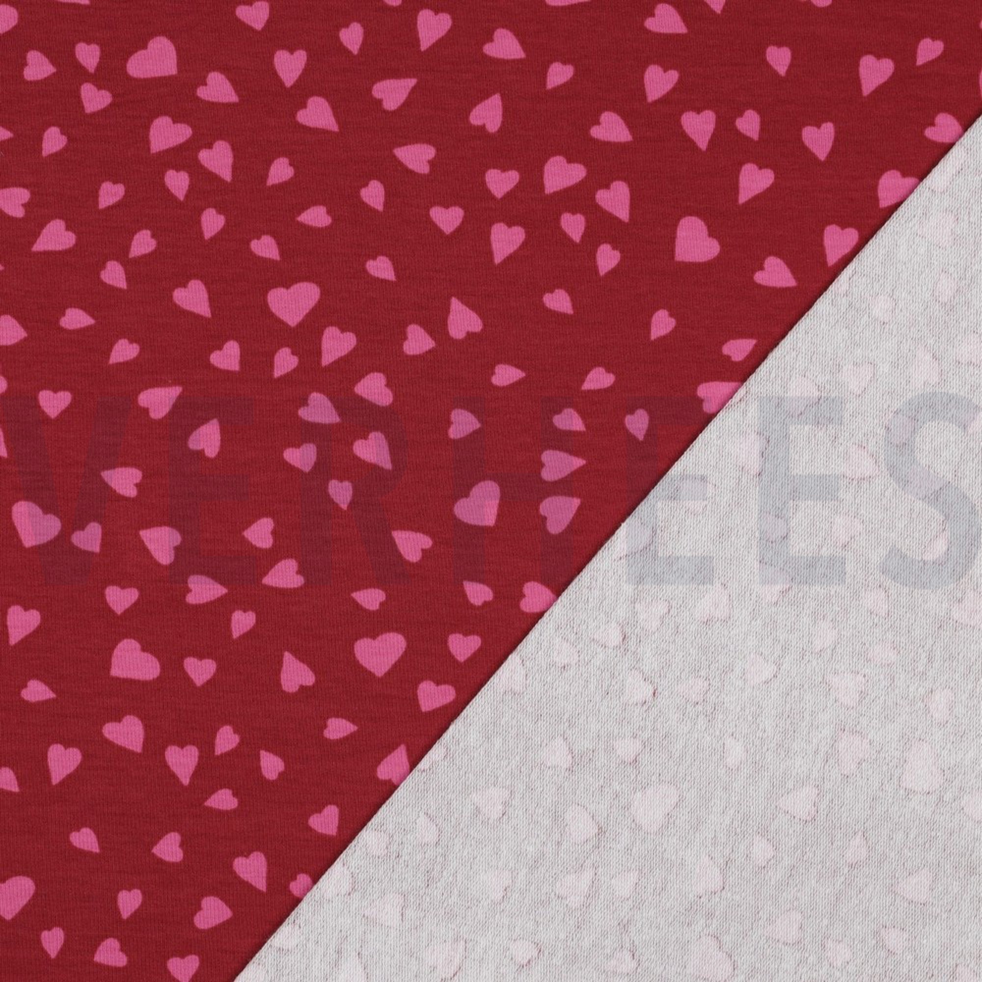 FRENCH TERRY HUNDE UND HERZEN ROT (high resolution) #4