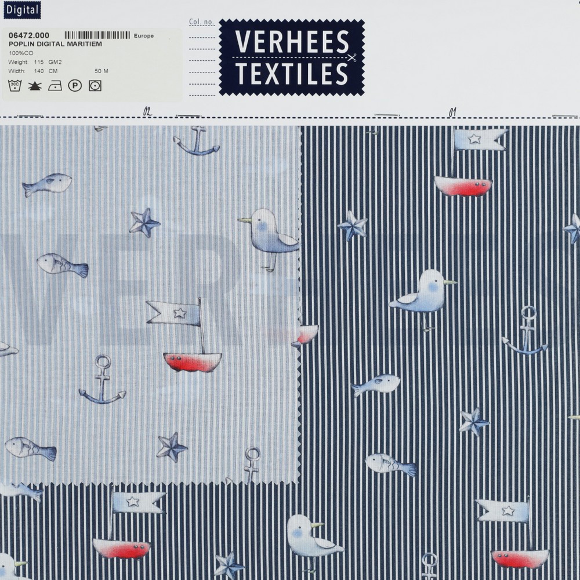 POPLIN DIGITAL MARITIME NAVY (high resolution) #4