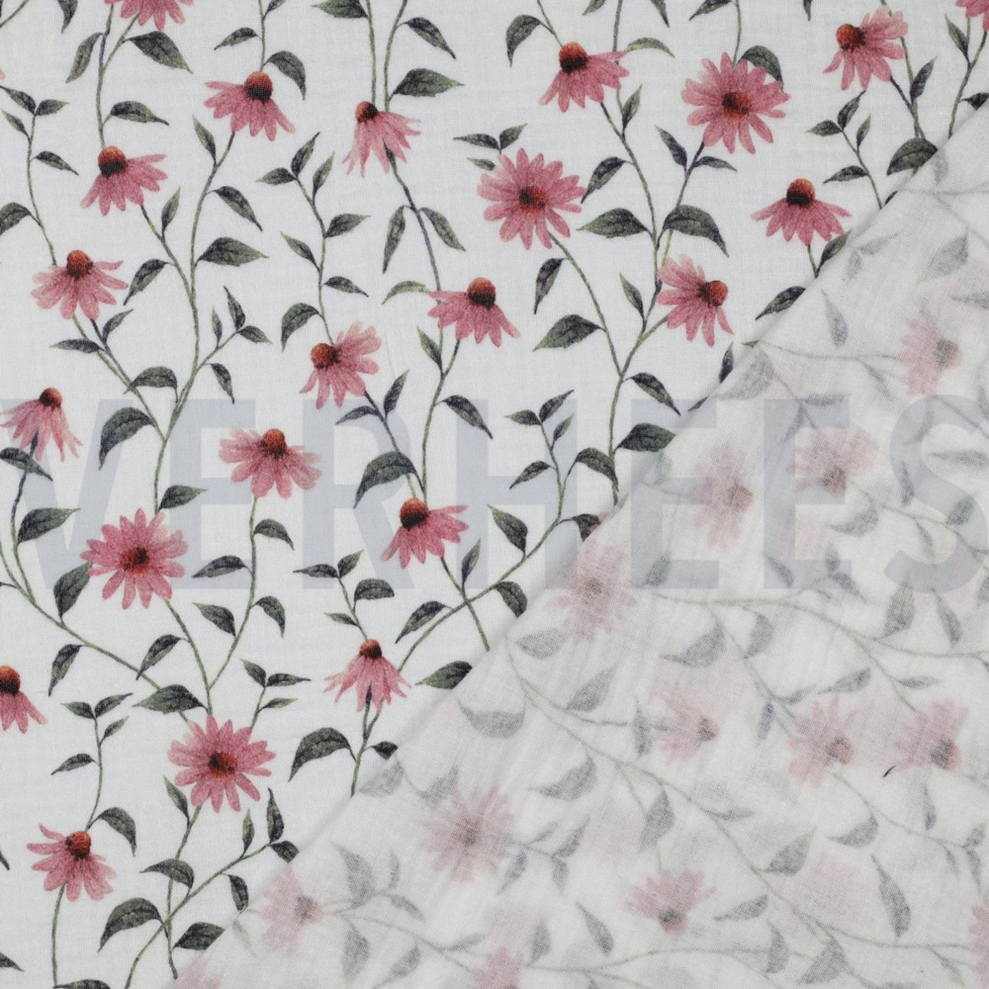 DOUBLE GAUZE GOTS DIGITAAL BLOEMEN WIT (high resolution) #4