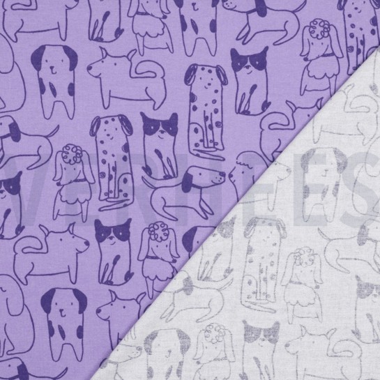 FLANELLE CHIENS VIOLET #7