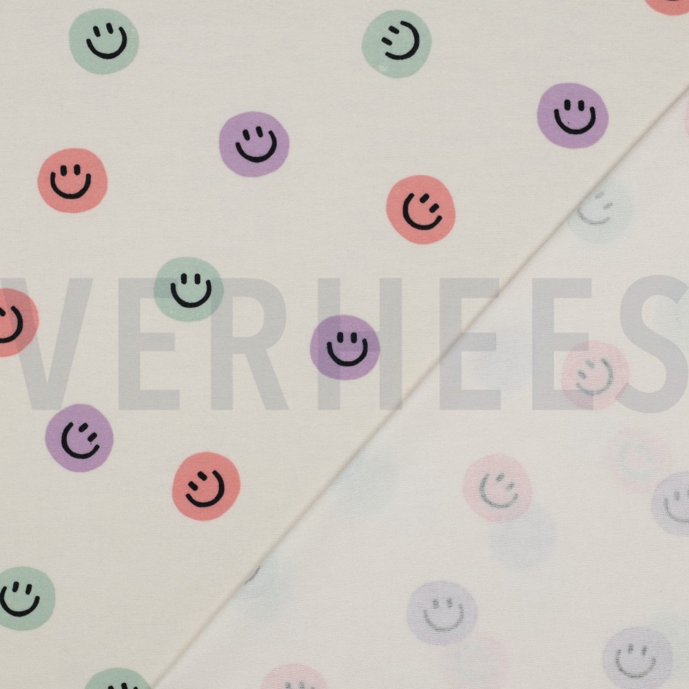 FLANNEL HAPPY FACES LILAC #7