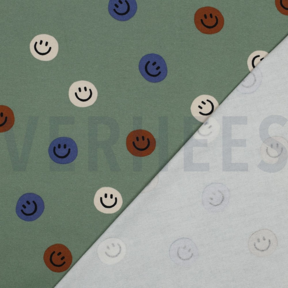 FLANNEL HAPPY FACES ARMY GREEN #7