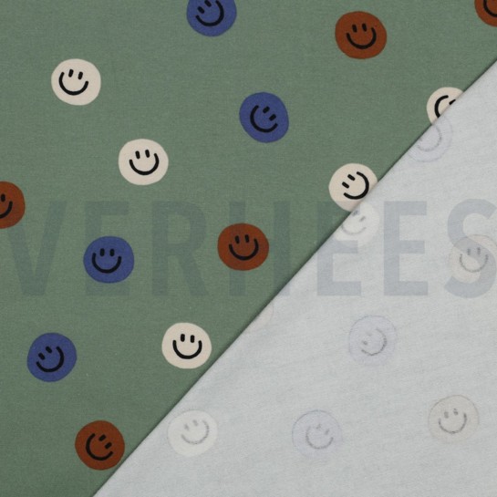 FLANELLE VISAGES JOYEUX VERT ARMÉE #7