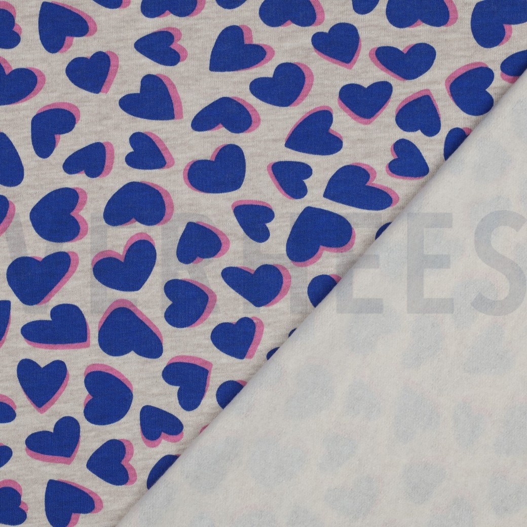 SWEAT MELANGE HEARTS BLUE #7