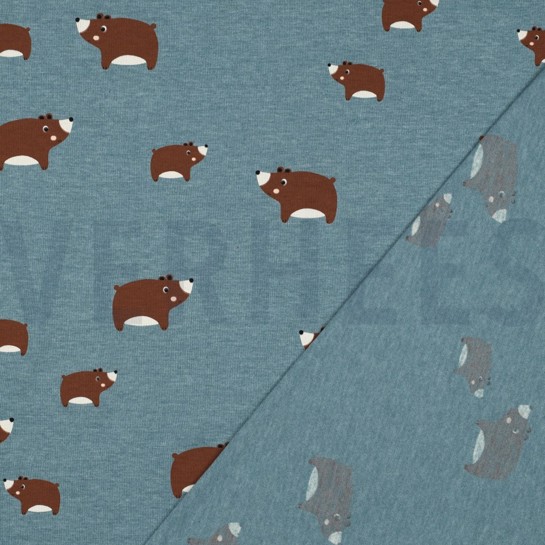 JERSEY MELANGE BEREN ROOKBLAUW #7