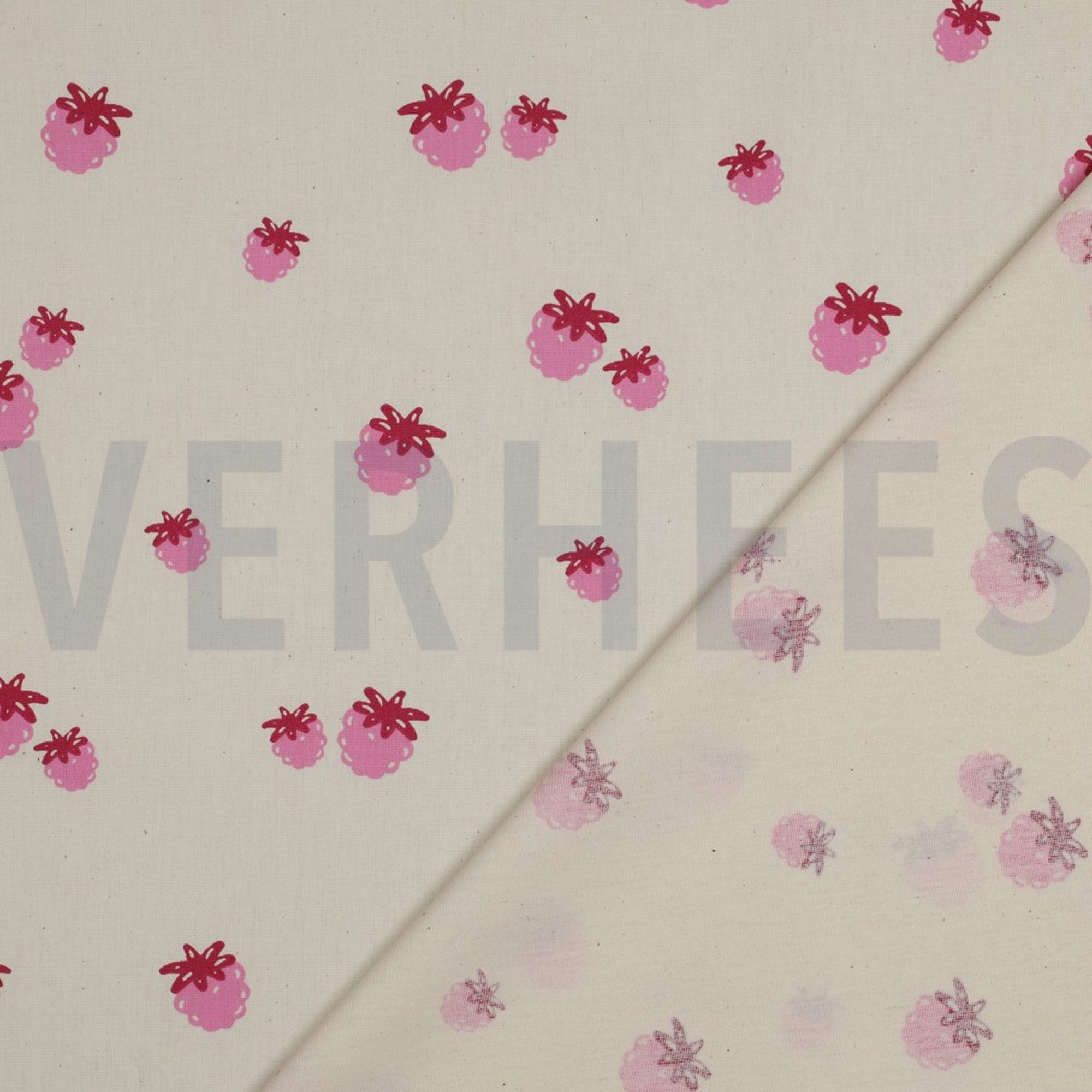 BAUMWOLLE POPELINE GOTS NATURAL BEEREN NATUR/FUCHSIA (high resolution) #4