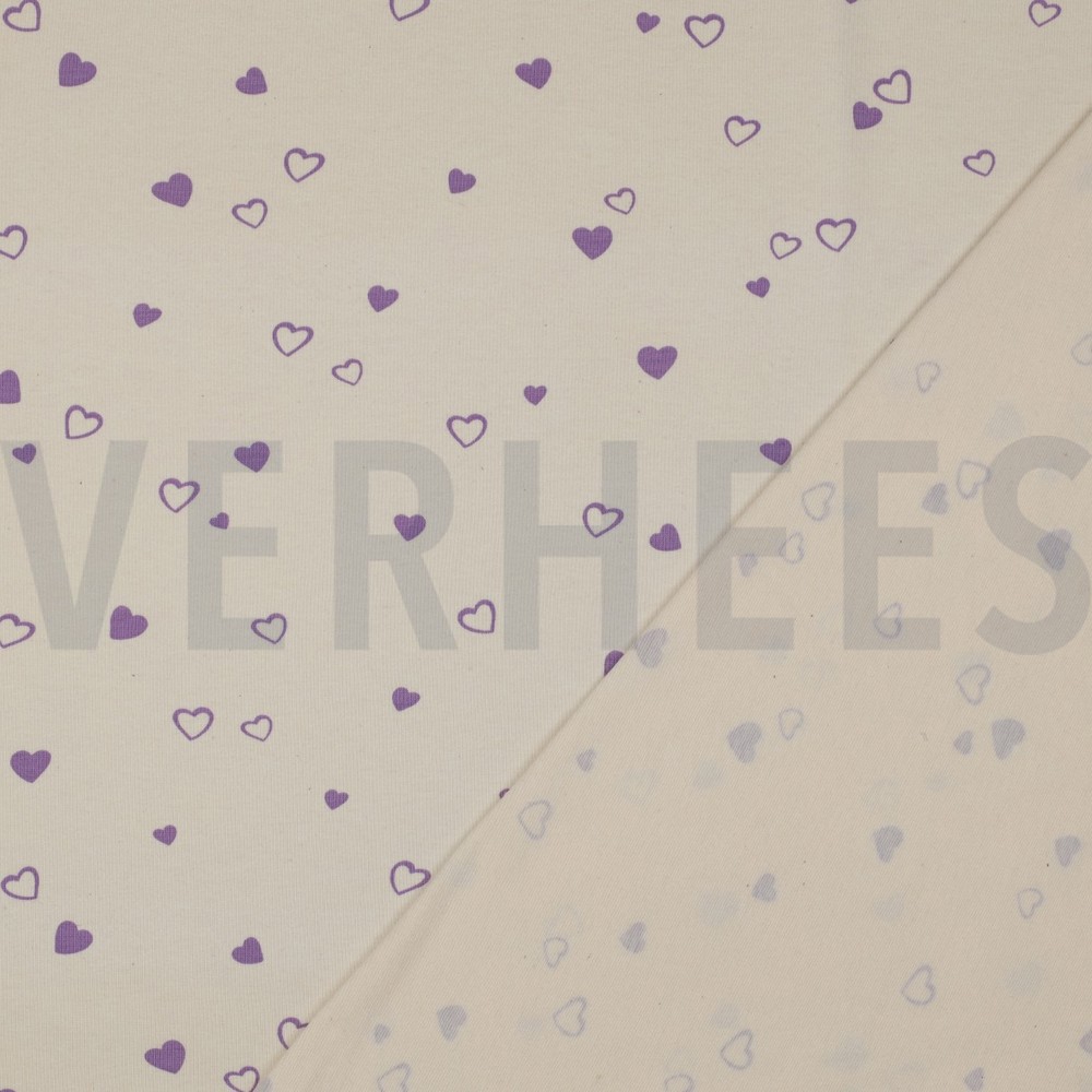 JERSEY GOTS NATUREL CŒURS NATUREL/LILAS #7