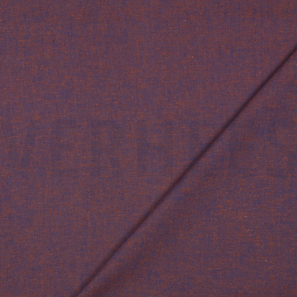LINEN COTTON YARN DYED BLUE/BROWN #7