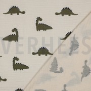 DOUBLE GAUZE GOTS NATURAL DINOSAURUSSEN NATUREL (thumbnail) #4