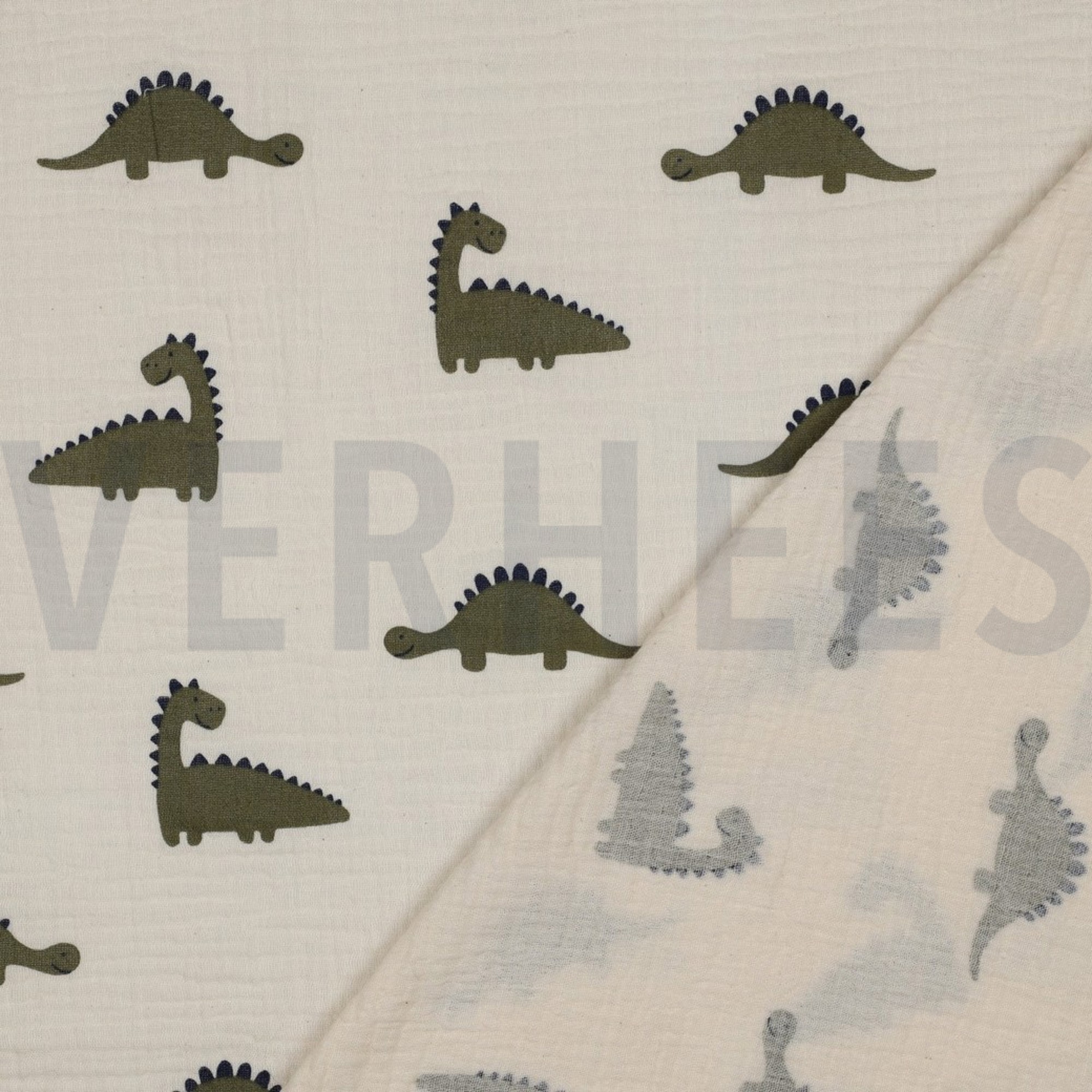 DOUBLE GAUZE GOTS NATURAL DINOSAURUSSEN NATUREL (high resolution) #4