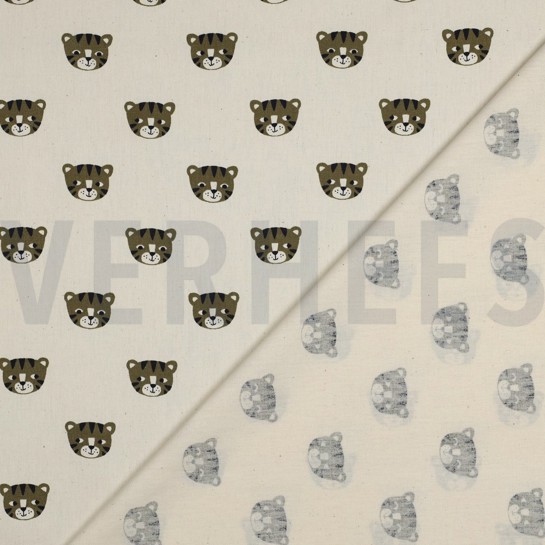 POPLIN GOTS NATURAL TIGERS NATURAL #7