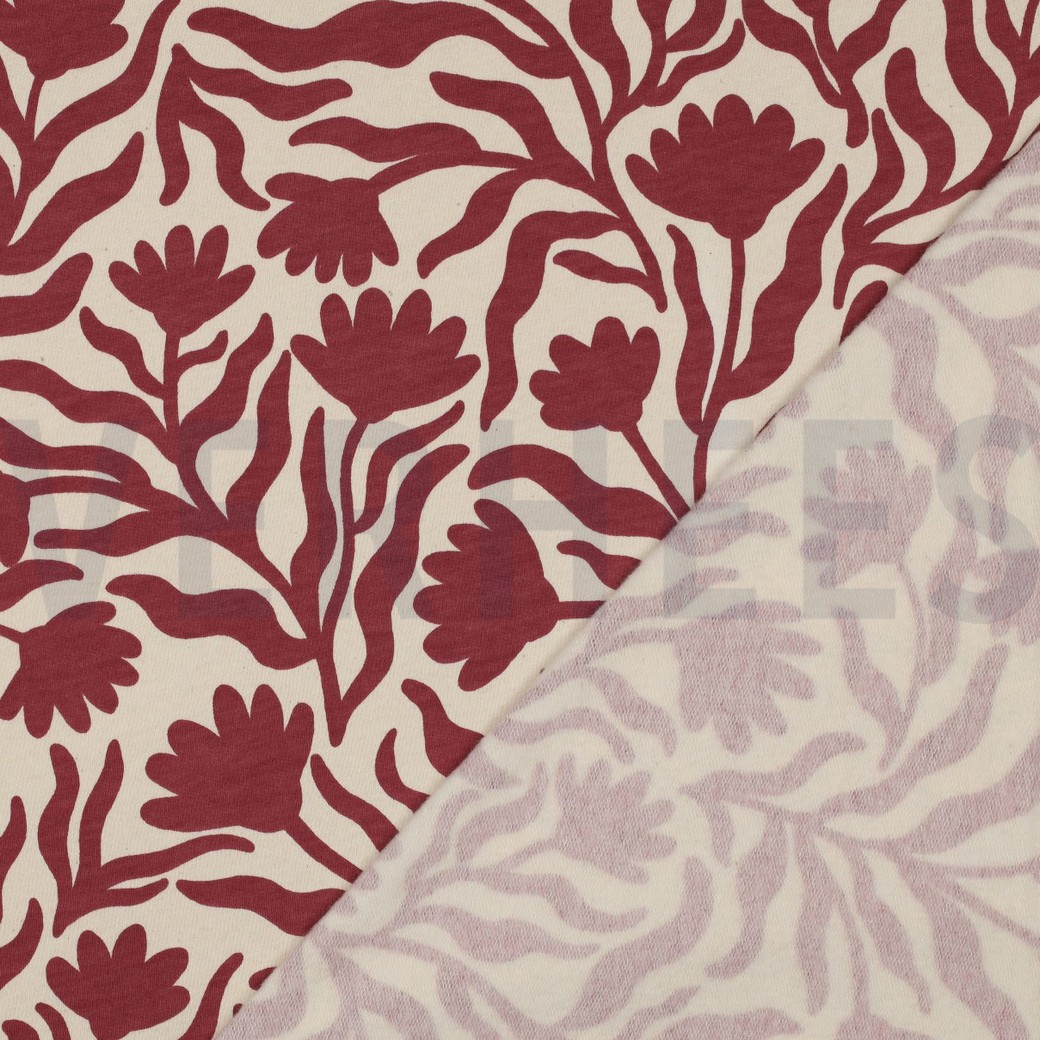 SWEAT NATUREL FLEURS BORDEAUX #7
