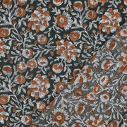 HANDCRAFTED BLOCK-PRINTED COTTON FLOWERS GREEN (thumbnail) #4