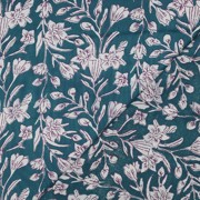 HANDCRAFTED BLOCK-PRINTED COTTON FLOWERS PETROL (thumbnail) #4