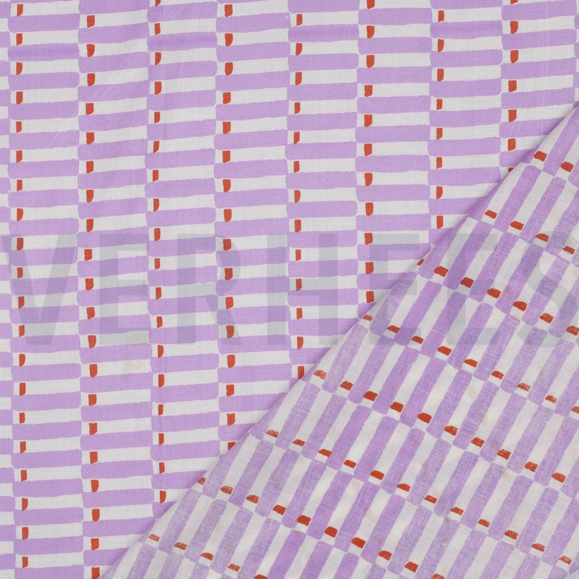 COTON IMPRIMÉ BLOCK FAIT MAIN GÉOMÉTRIQUE LILAS (high resolution) #4